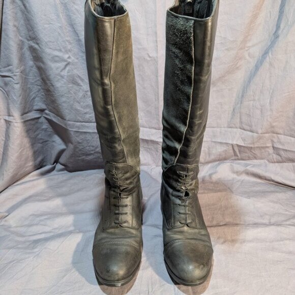 Ariat Tall Field Boots Full Zip Insulated Black Leather Men Size 11 Equestrian - Picture 1 of 13